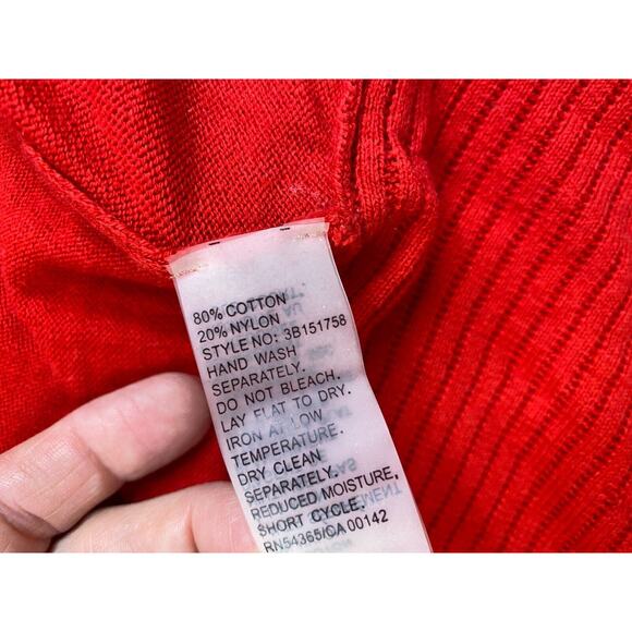 Peter Nygard Cardigan Sweater Womens Medium Open Front Long Flowy Asymmetric Red - Picture 13 of 14